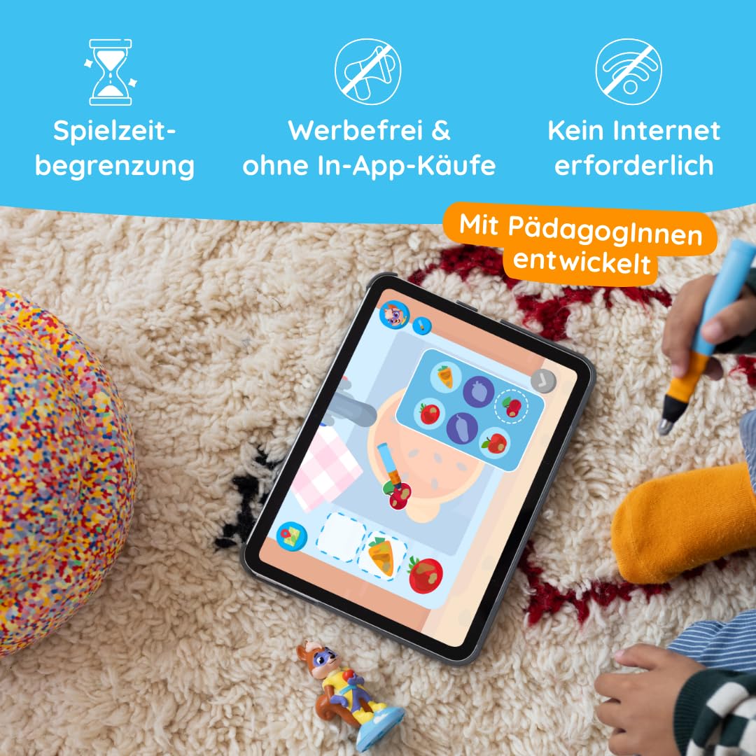 Edurino Figur Ari Gesunde Ernährung ab 4 Jahren inkl. App | Innovatives & digitales Lernspiel | Lebensmittel anbauen | Küchenfertigkeiten üben | Gesunde Gewohnheiten kennenlernen