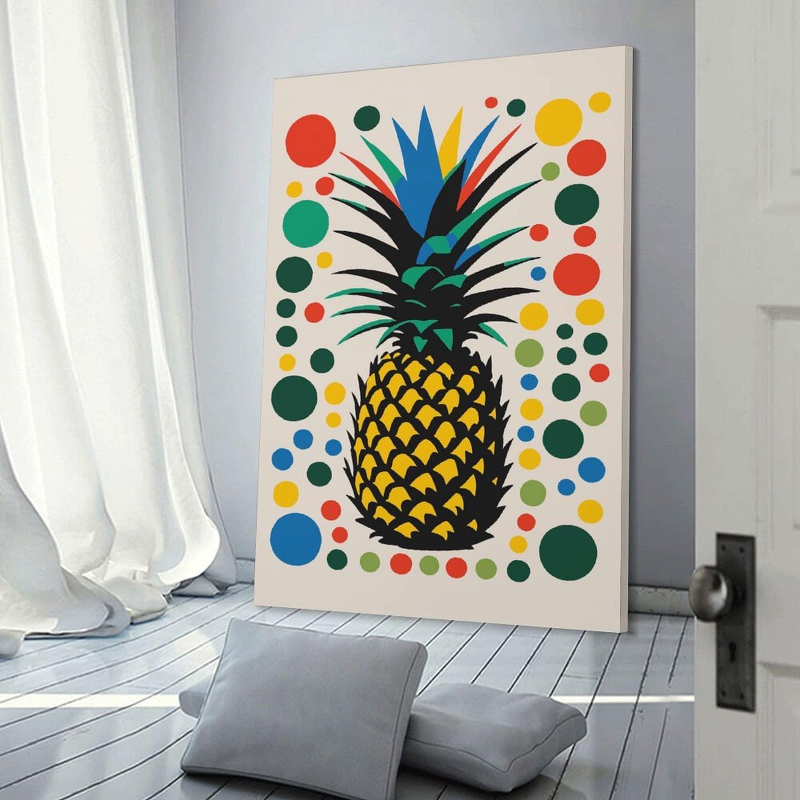 Junmoney Colorful Pineapple Canvas Wall Decor, 16x24inch(40x60cm), for New Homes, Bedrooms Or Workspaces, Gift Idea for Housewarming And Birthdays