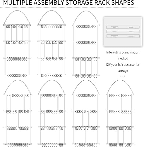 Miniatura 6 de POVETIRE Soporte para diadema organizador de lazos para el cabello para niñas, accesorios para el cabello de bebé, organizador de almacenamiento