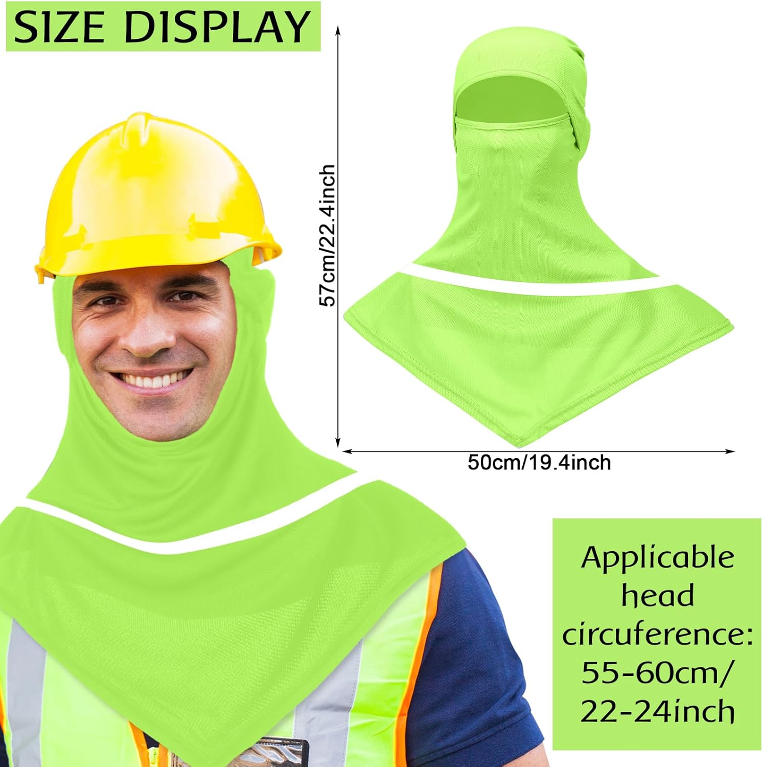 8 Pcs Summer Balaclava Sun Protection Full Face Mask Balaclava with Reflective Strip Breathable Windproof Long Neck Covers Cooling for Outdoor Motorcycle Fishing Cycling Hiking Sports