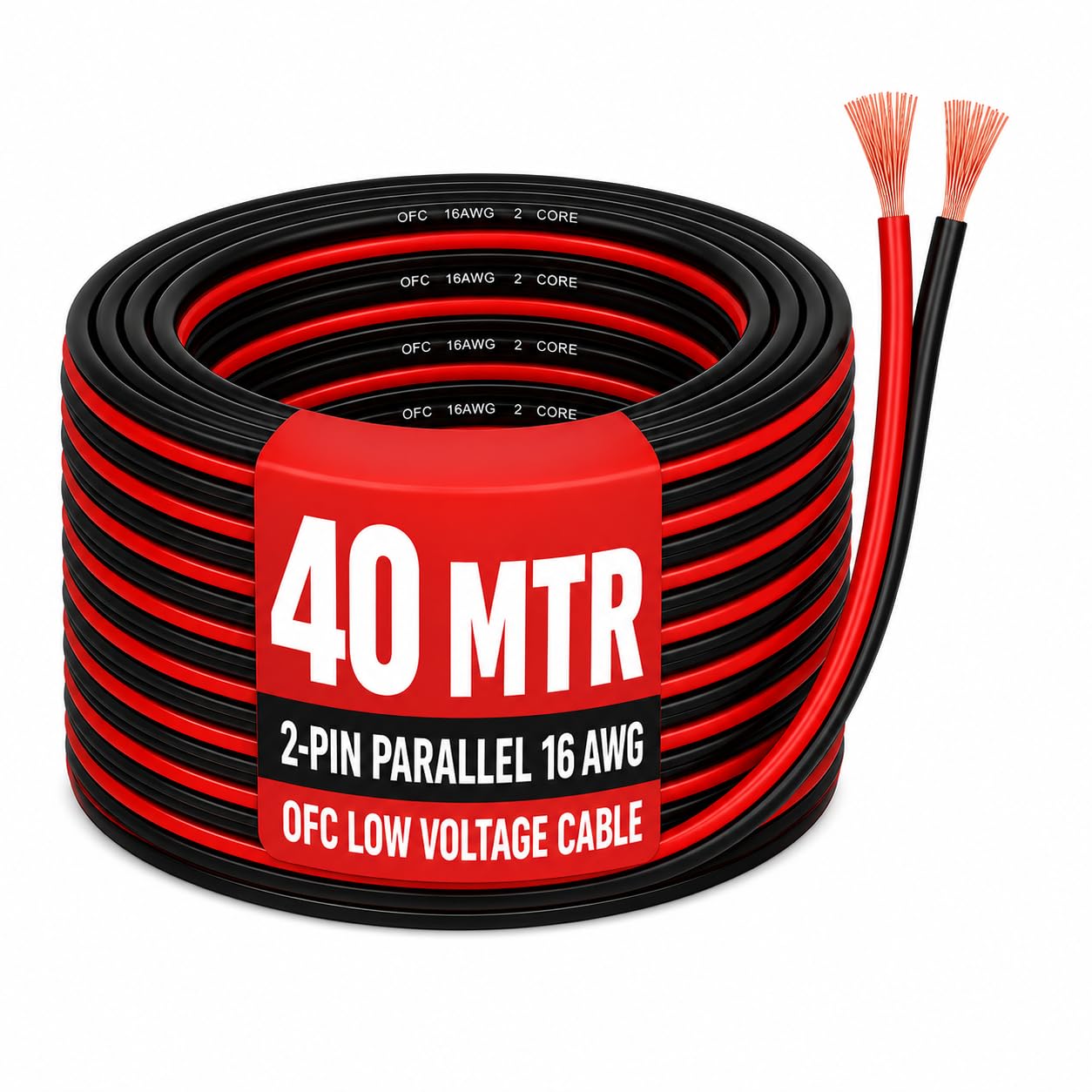 MOCKING BIRD 16 AWG Gauge Speaker Cable (40 Mtr)–2 Conductors Red Black Audio Cable, Low Voltage Copper Wire for Speaker, Home Theater, Car Audio, Amplifier, Receiver | (40 Mtr)-picture-22