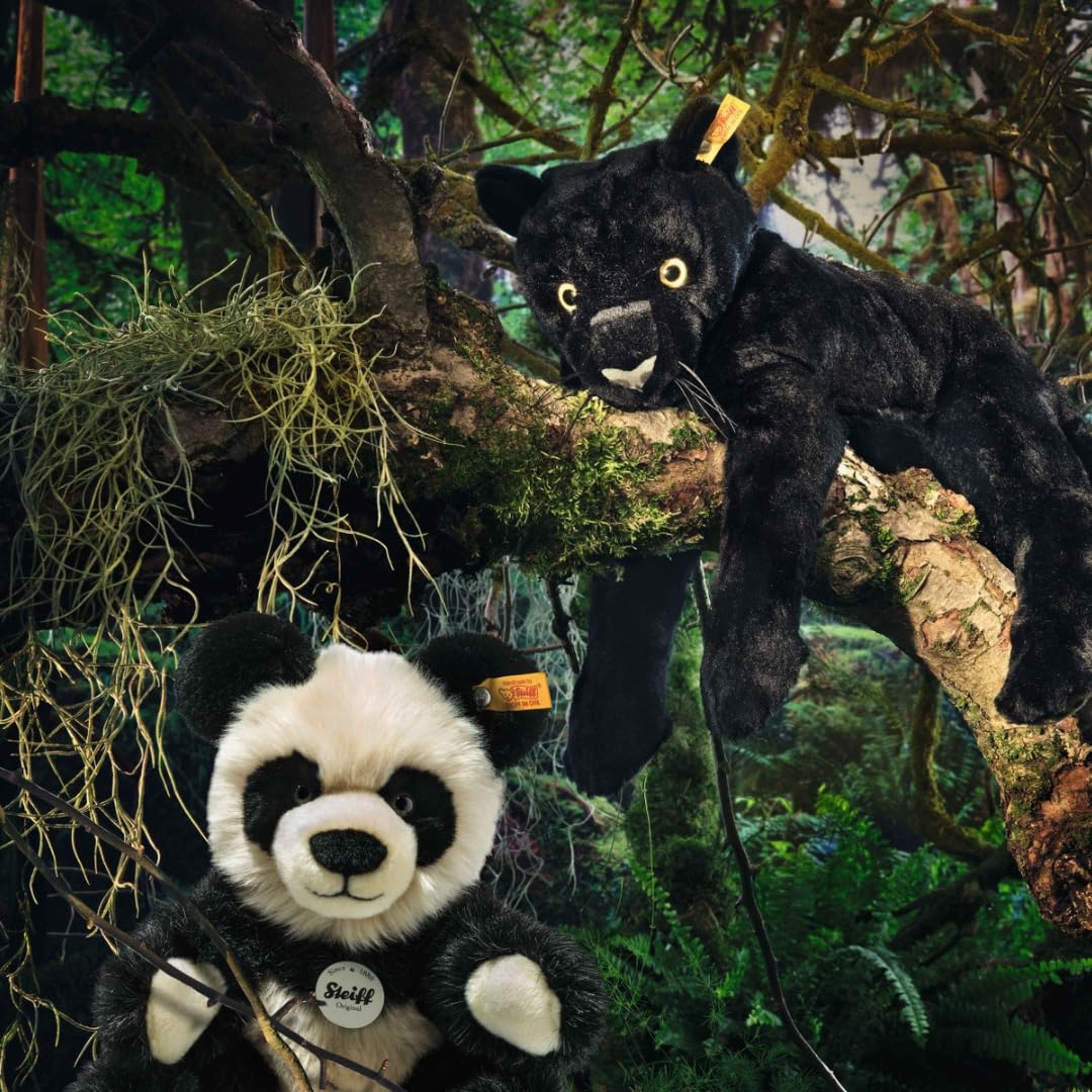 Steiff Kuscheltier Manschli Panda, Süßes Stofftier mit Kunststoffaugen, Kinder, Jungen & Mädchen, Plüschtier 24 cm, Weiß, 060021