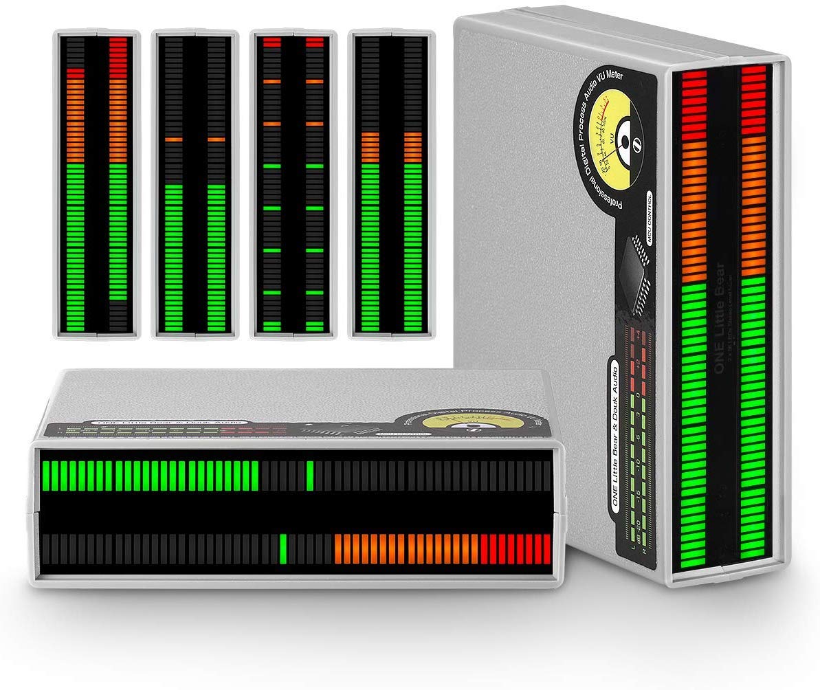 Douk Audio 56 bits Level Meter LED Music Spectrum Display Stereo Sound Indicator (Vert, Orange & Red)