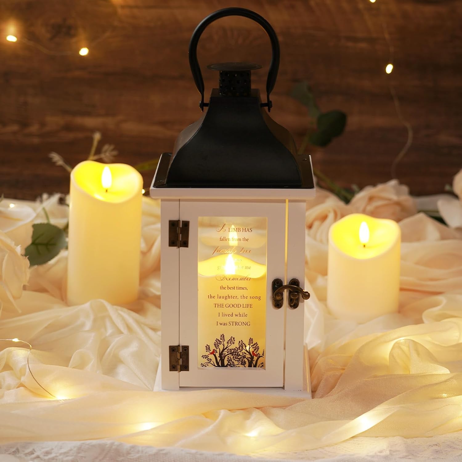 Homemory Memorial Lantern Bereavement Sympathy Gifts for Loss of Loved One, Memorial Gifts for Loss of Mother Loss of Father in Memory of Loved One Remembrance Gift with LED Candle & Remote - Image 2