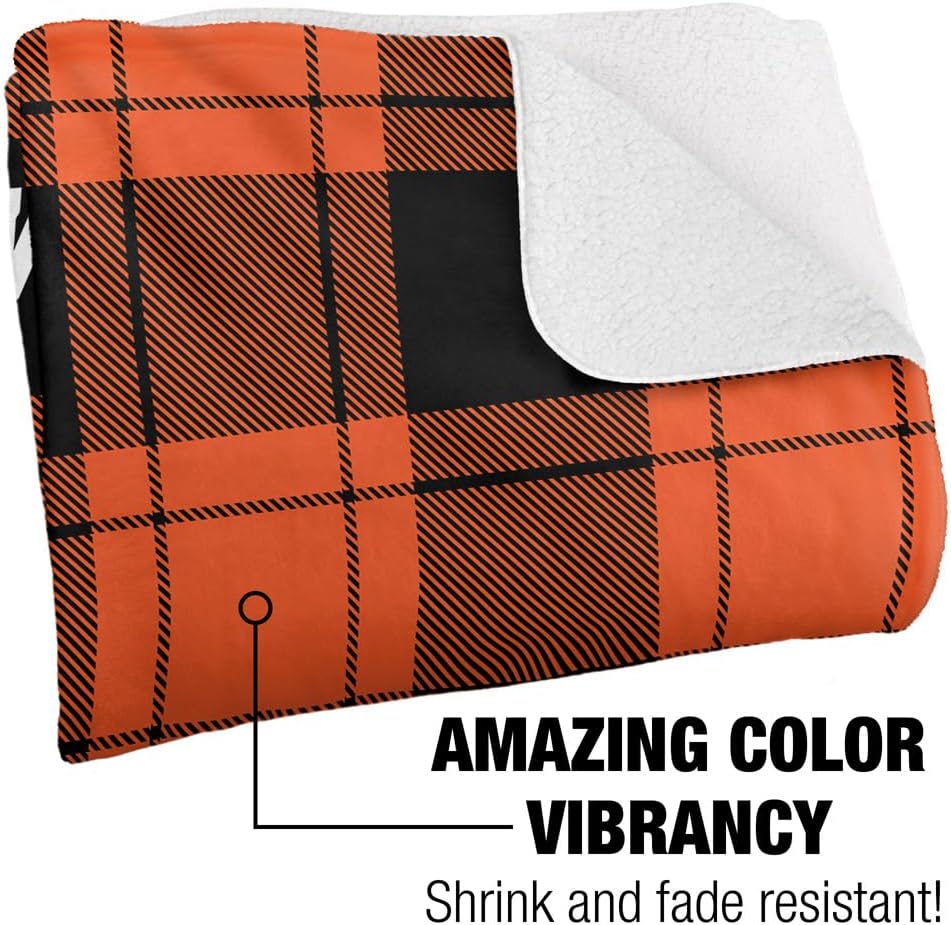 LOGOVISION Oklahoma State University Campus Plaid Spirit Silky Touch Sherpa Back Super Soft Throw Blanket 50"x60"