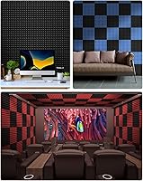 Vista 6 de Paquete de 12 paneles de espuma autoadhesivos a prueba de sonido de 2 x 12 x 12 pulgadas, paneles acústicos con espuma acústica de alta densidad