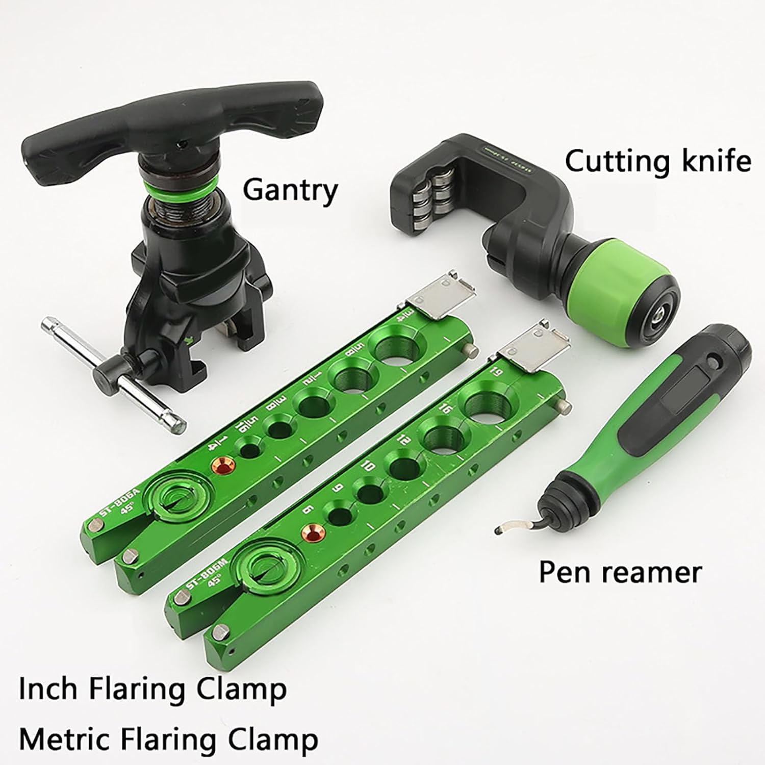 Flaring Tool, Single Copper Flare Tool,1/4" - 3/4" Tubing Pipe Flare Tool,HVAC 45° Eccentric Type Flare Tool,with Pipe Cutter