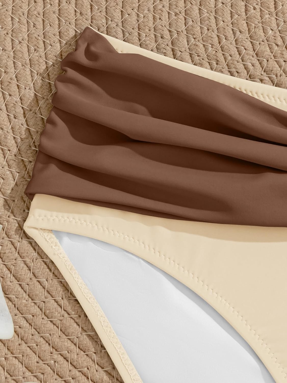 Eomenie Bikini Sets for Women Color Block Two Piece Bathing Suit V Neck Tie Back Swimsuit - Image 6