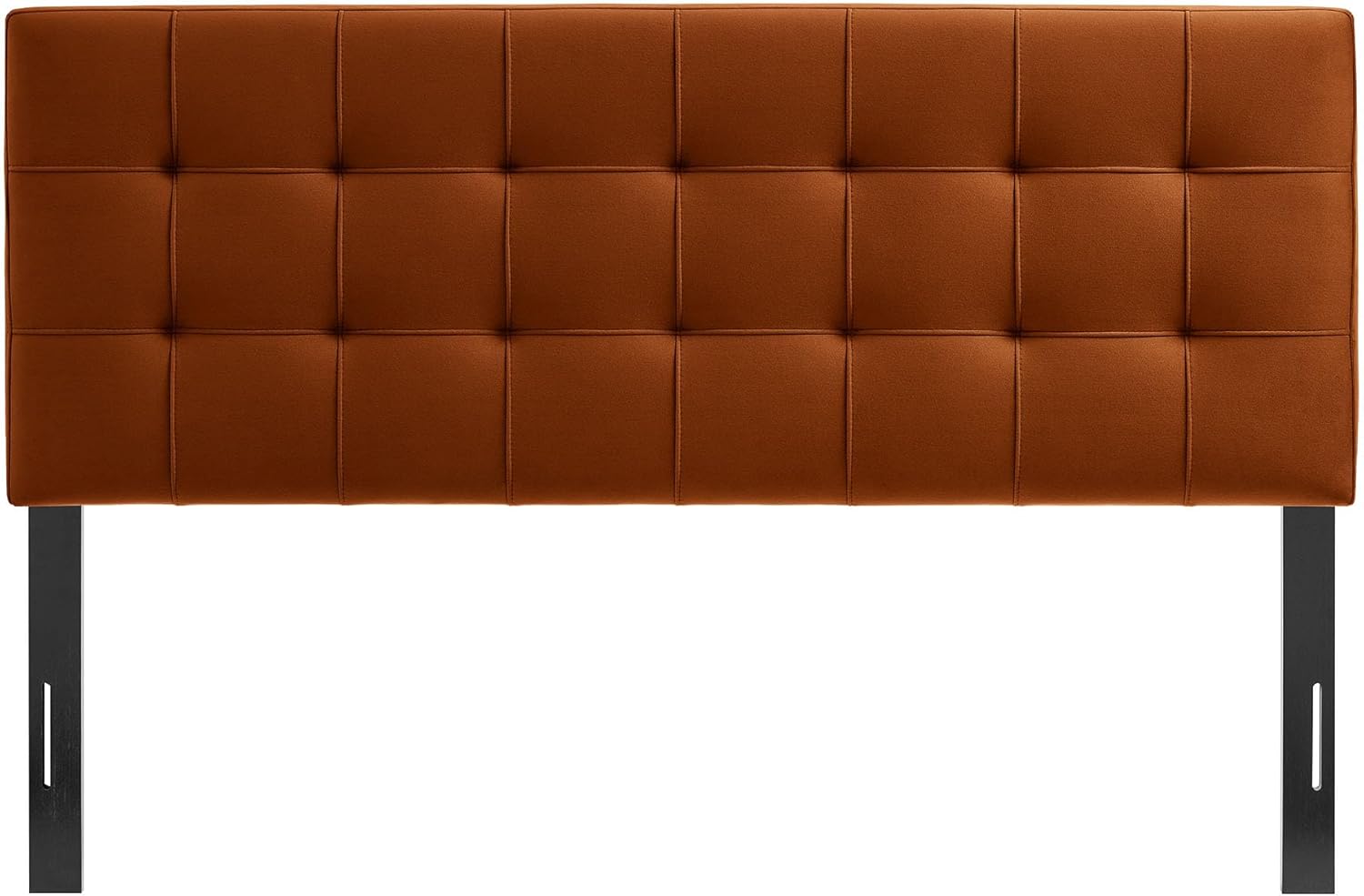 Modway Lily Performance Velvet King Size Headboard with Biscuit Tufting in Rust - Stain-Resistant Upholstery with Padded Design and 5 Height-Adjustable Mounts