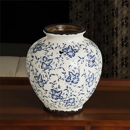 AWNR Ceramic Flower Vase,Unique Modern Home Decor for Rustic Farmhouse ，White Va