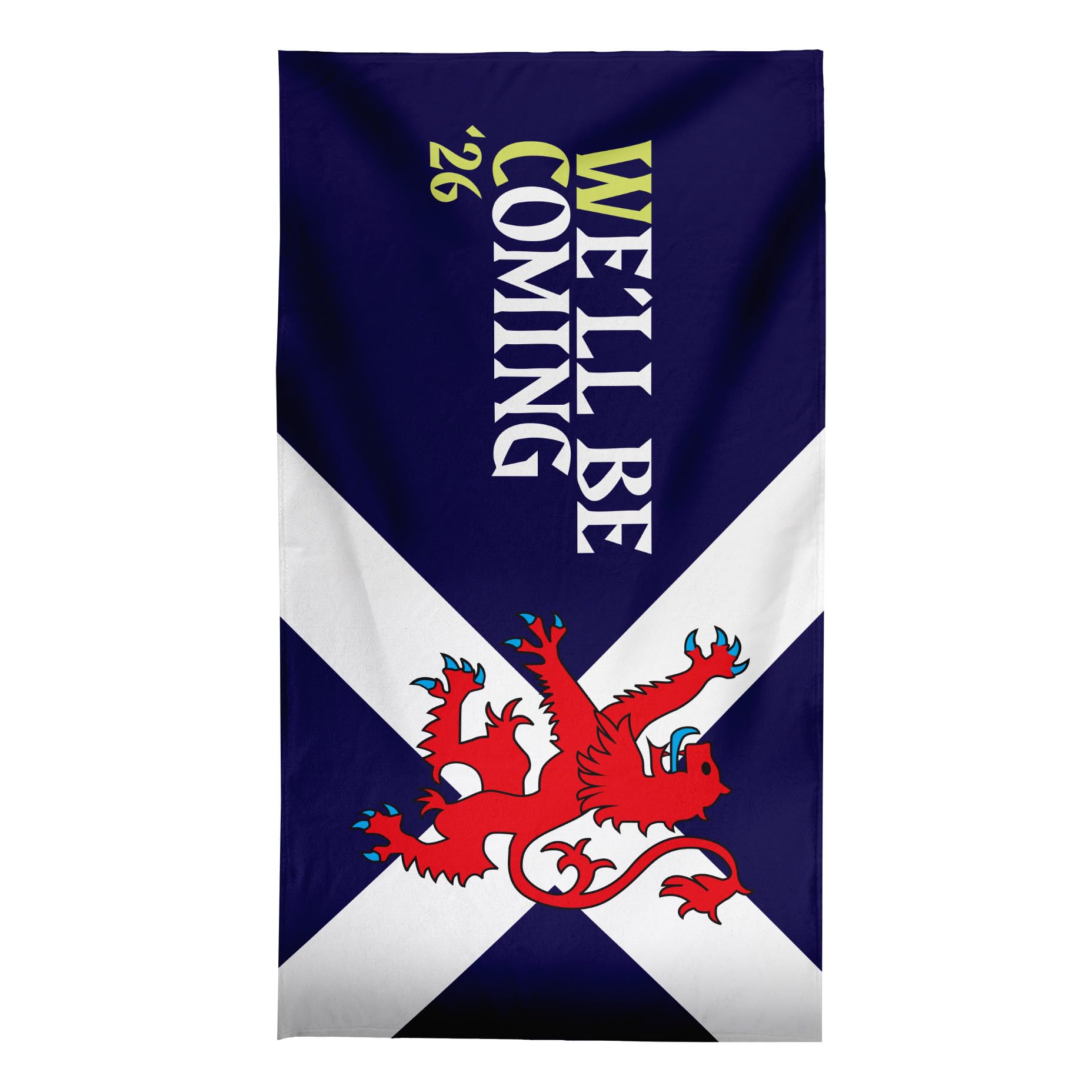 BRITISH MADE GIFTS WC 2026 - We'll Be Coming Lion Rampart - Lightweight Microfibre Beach Towel - 150cm x 75cm