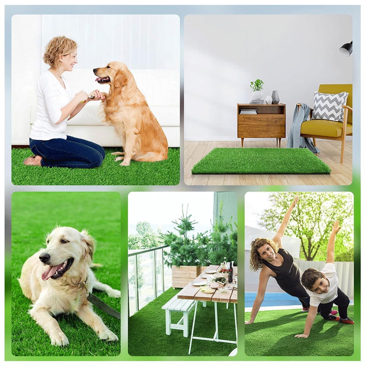 Lettiera per Cani 45 x 60 cm, Riutilizzabile e Lavabile, per Piccola Taglia, Casa, Balcone e Prato