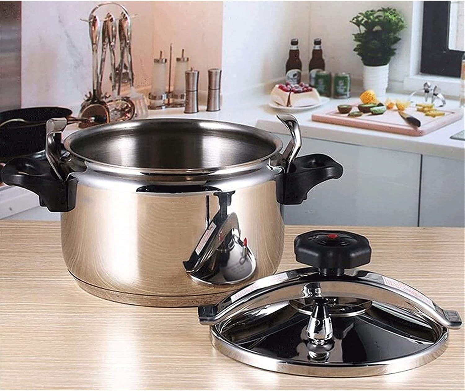 304 Stainless Steel Multifunctional Pressure Cooker, Large Capacity Composite Bottom Induction Cooker Gas Stove Universal Pressure Cooker, Commercial, Home(4L)