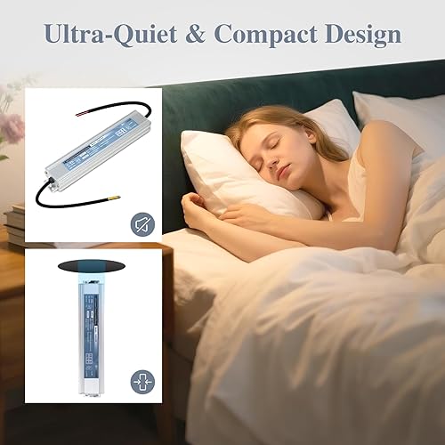 Miniatura 7 de QNNP Controlador LED 150 vatios 12V CC transformador de bajo voltaje impermeable IP67 adaptador de transformador AC 100V-120V a 12V DC, fuente de