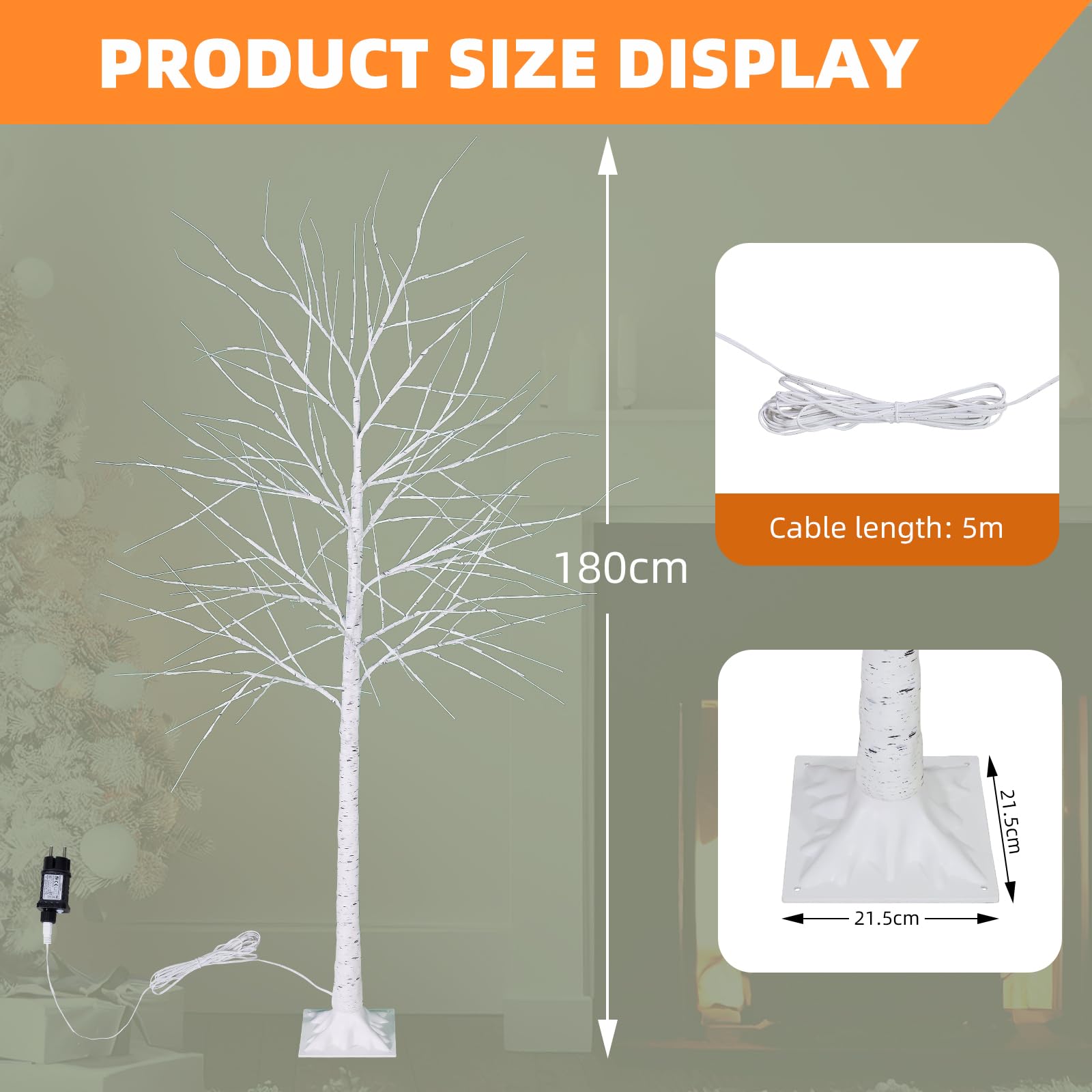 CCLIFE 150cm/180cm/220cm Árbol crezode Navidad Decoracion Led Luces Árbol Función de Memoria Artificial, 8 Efectos De Luces, Blanco Cálido/Blanco Frio,CushHom