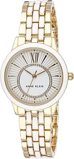 Women's Glitter Accented Bracelet Watch, AK/3924, White/Gold