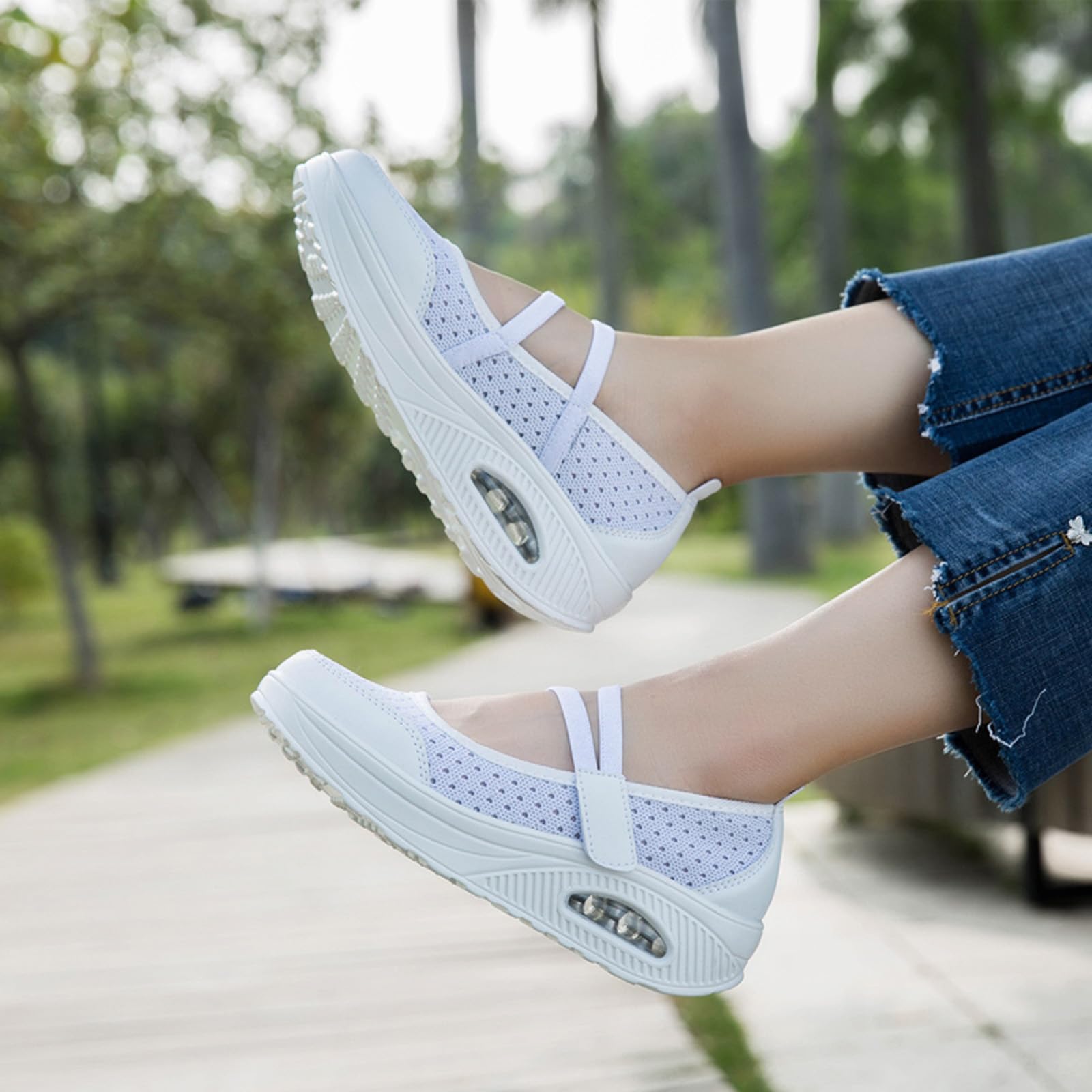 ihinzry Chaussures d'infirmière à coussin d'air pour femme - Légères et respirantes