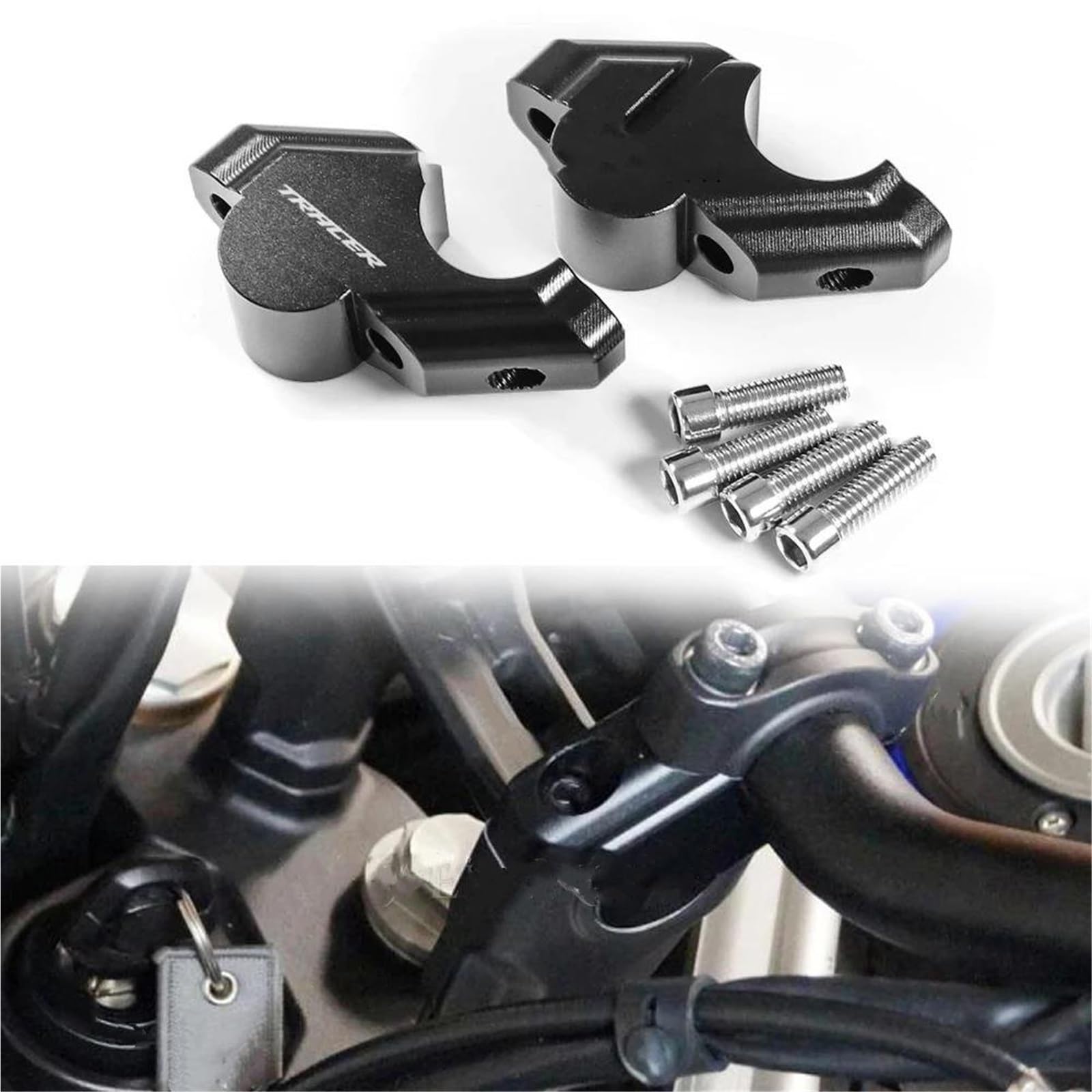 Élèment Liaison Guidon Adaptateur De Fixation pour Guidon De Moto, Rehausseur De Guidon pour Y&amaha Tracer 9 GT 2021-2025 Support Guidon