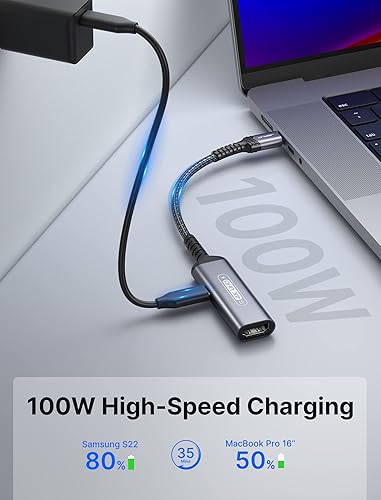 Miniatura 4 de JSAUX USB C to HDMI and Charger Adapter 4K@60Hz 2-IN-1 Type C to HDMI Adapter with PD Fast 100W Compatible with Thunderbolt 3/4, iPhone 16 Pro Max
