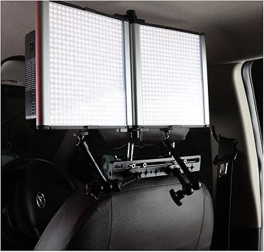 Proaim Headrest Car Mount for in-Car Rigging Cameras Setups. Multiple Mounting Threads & Holes, Quick & Easy Screw Mounting. Sliding Mounting Clamp Flexible Rigging, Secure & Robust (P-HDRT-01)
