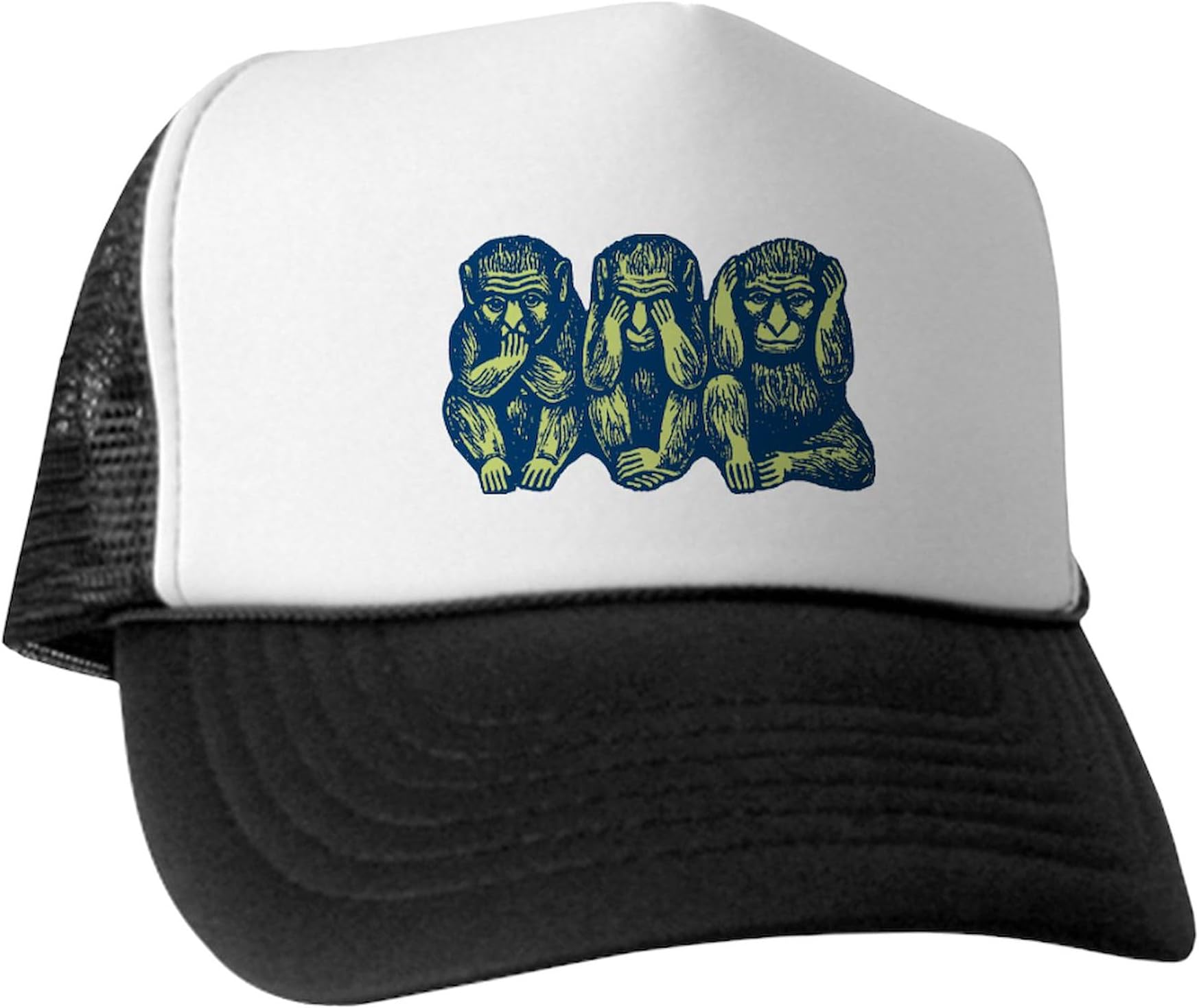 See Hear Speak No Evil Monkey Adjustable Snapback Trucker Hat