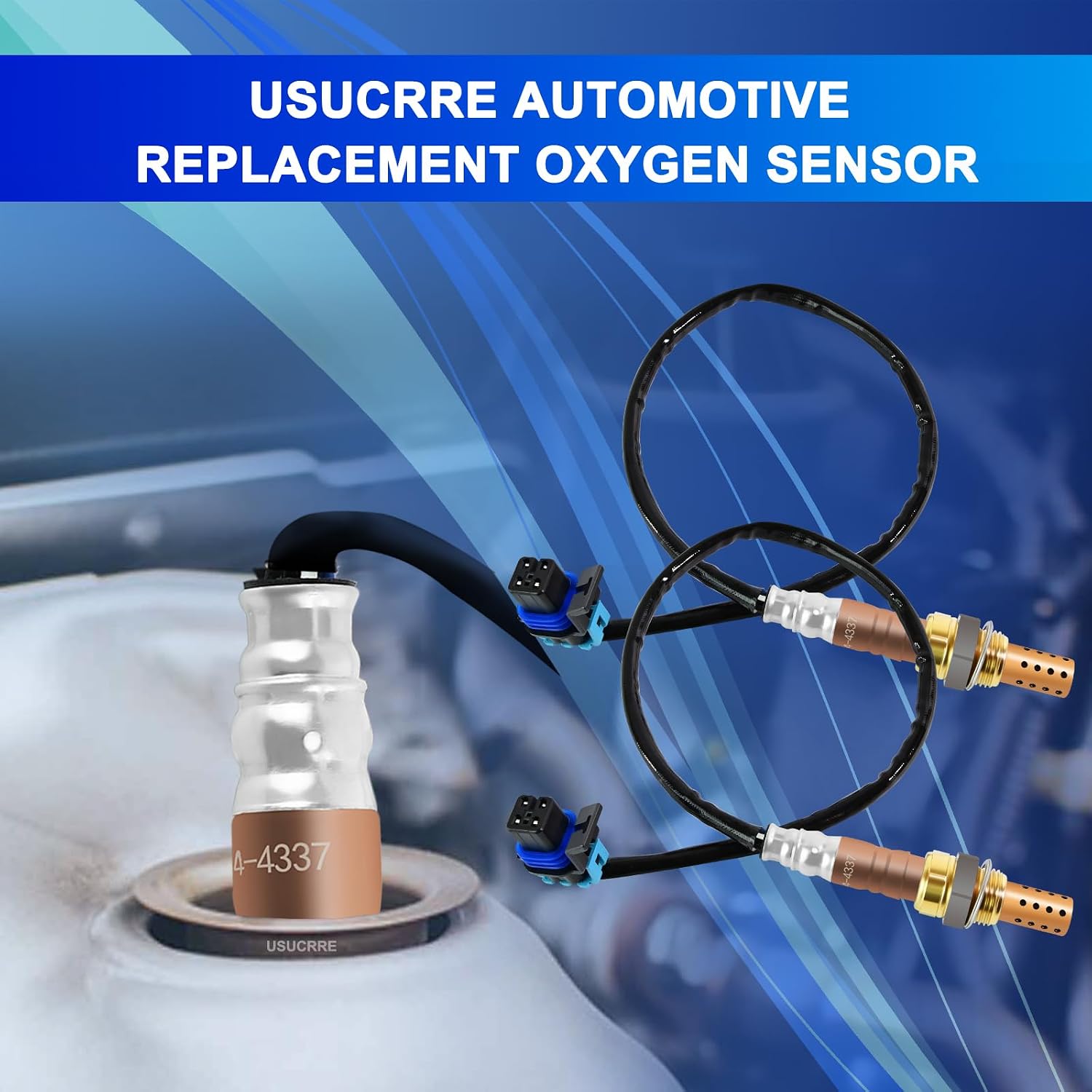 2Pcs O2 Oxygen Sensor OE 234-4337 13444 Downstream Automotive Replacement 02 Sensors Compatible with Chevrolet/Chevy/GMC/Cadillac/Buick ASG277, AFS97, AFS123, 21528, 12578459, 12587214