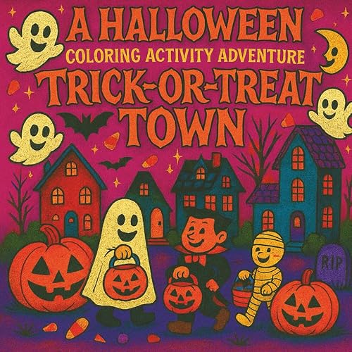 Trick-Or-Treat Town, A Halloween Spook Stroll: Color Your Way Through