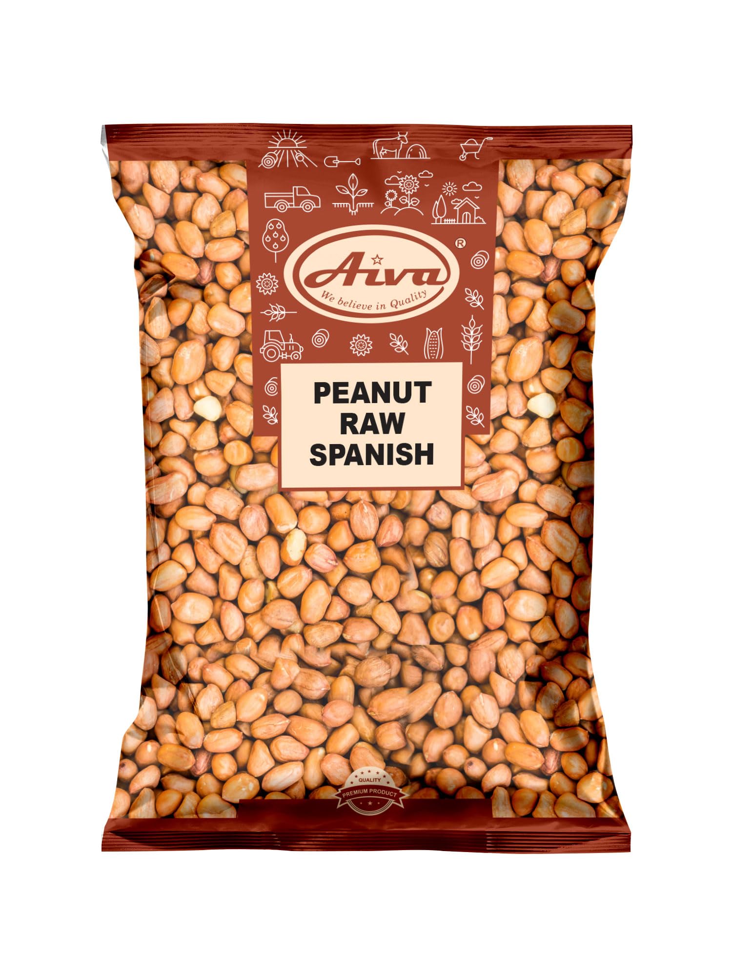 Aiva Raw Spanish Peanuts (5 LB) Bulk – Whole Unsalted Peanuts for Snacking, Cooking, and Baking | Product of USA | Spanish Premium Grade