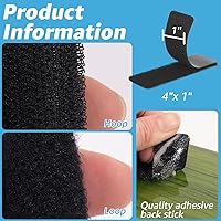 Vista 49 de Art3d - 48 juegos de cinta adhesiva de velcro de 3 pulgadas x 1 pulgada, tira adhesiva de doble cara, resistente, color blanco