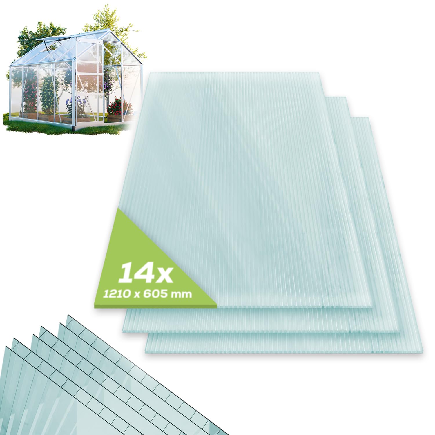 GARMIO® Hohlkammerstegplatten ACRI 10mm Transparent