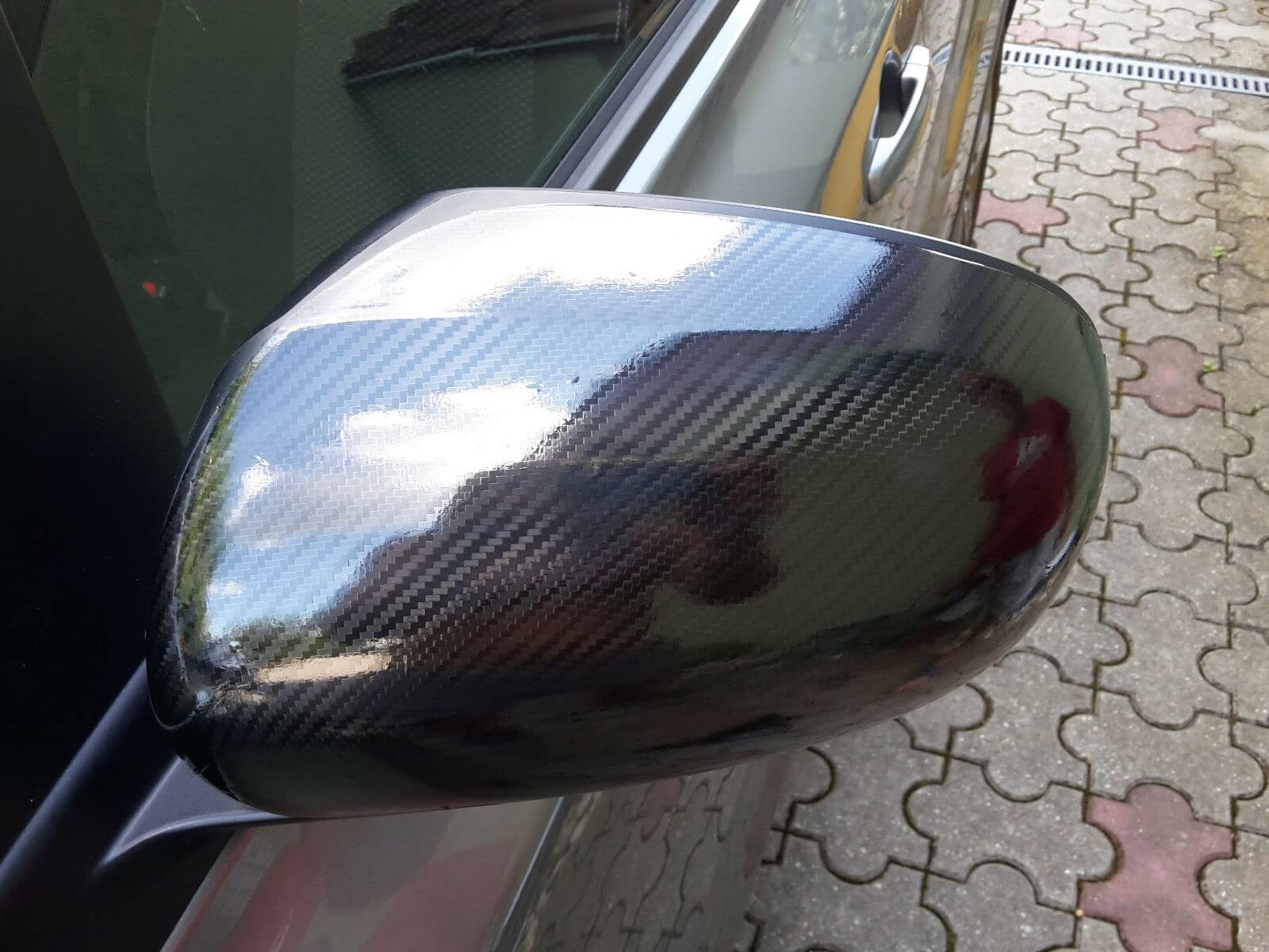 BkWrapping Pellicola Adesiva per Auto Carbonio Nero Lucido 5D, Pellicola Rivestimento Protezione Adesiva, Car Sticker Wrapping (100cm x 150cm)