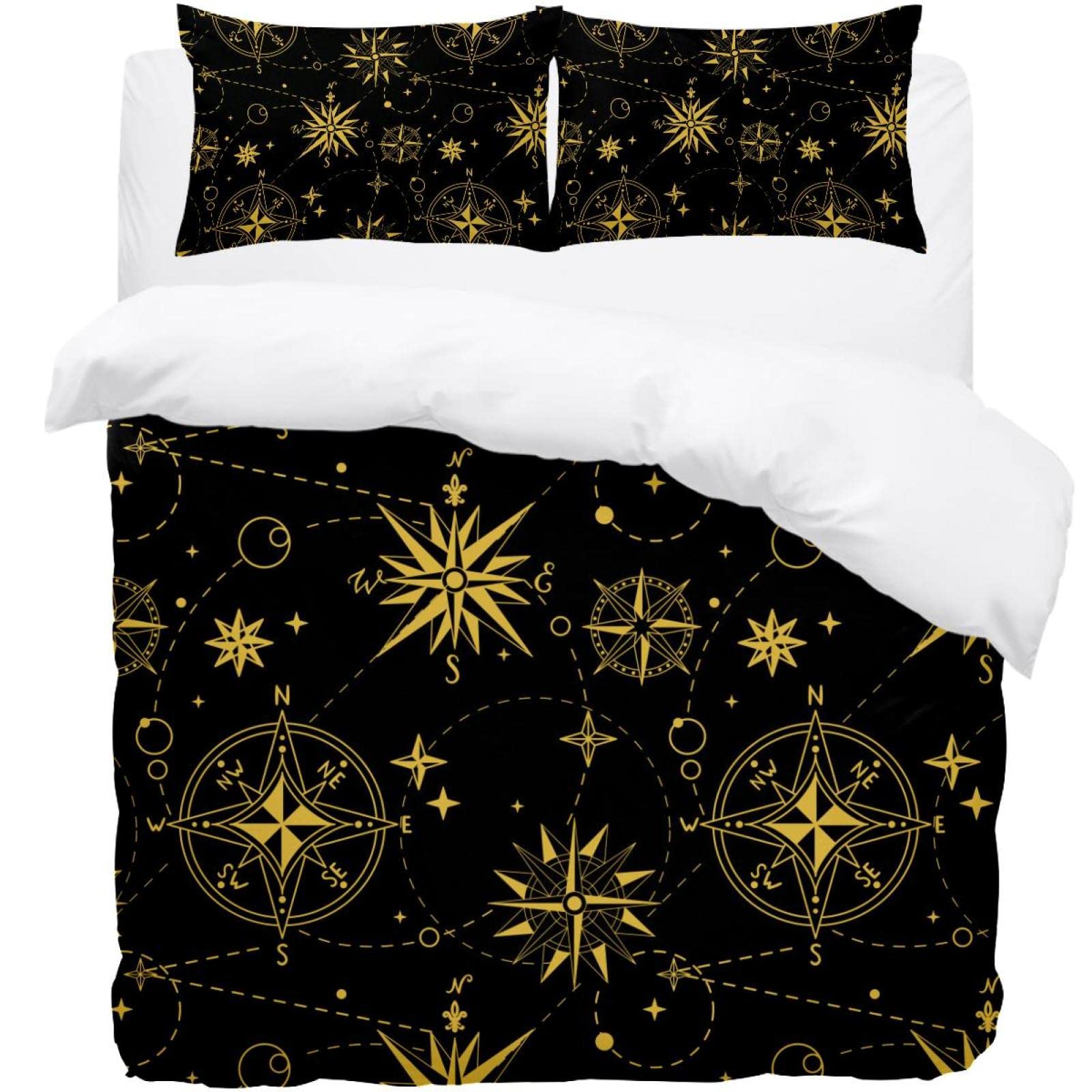 Housse de couette boussole vintage pour une chambre style voyage marin
