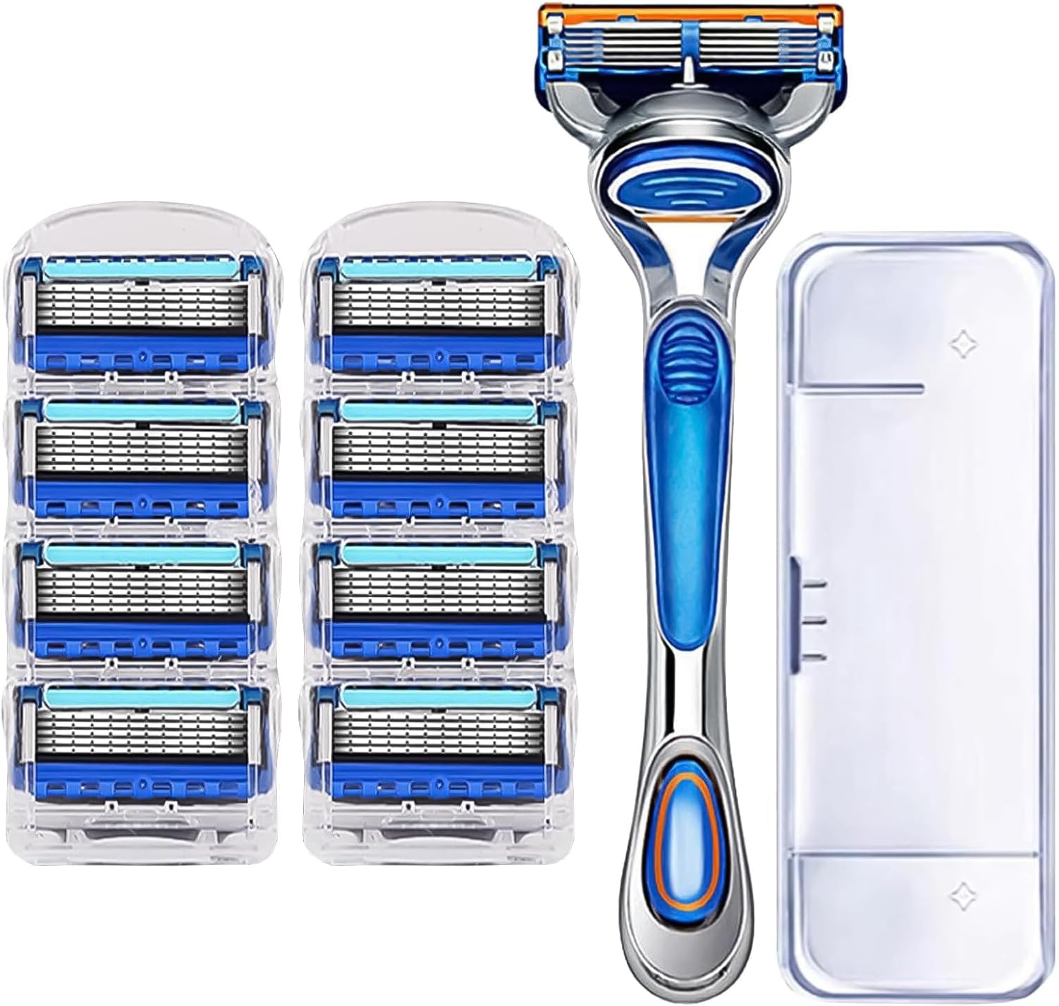 Wisfunlly Manual Shaver Compatible with Gillette Fusion Razors for Men, Including 1 Razor, 8 Blade Refills Compatible with Gillette Fusion 5 Razor Blades