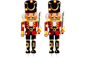 Illuminated Nutcracker Yard Decorations | 2 Pack of 37-Inch LED Christmas Nutcrackers