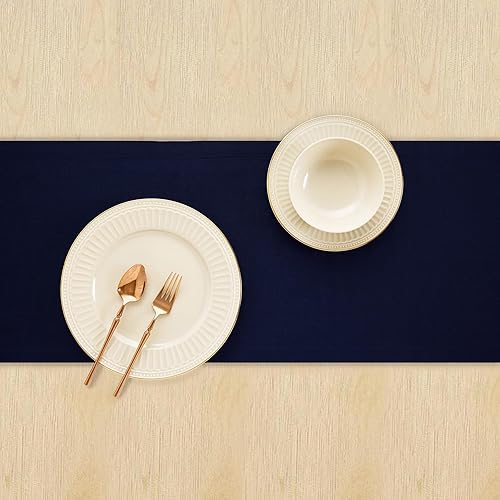 Vista 87 de Solino Home Camino de mesa de lino – 14 x 90 pulgadas, lino europeo, beige – Fete, hecho a mano con tela de lino 100% puro