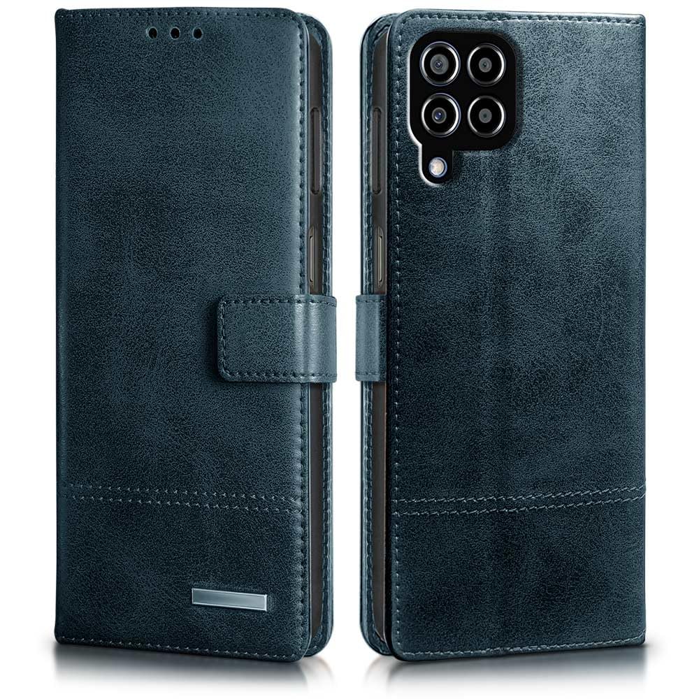 WOW IMAGINE Shock Proof Hand Stitched Luxury Premium Flip Cover Case for Samsung Galaxy M33 5G (Flexible | Leather Finish | Card Pockets Wallet & Stand | Tanned Blue) (B0C8SPS1PS) Amazon Price History, Amazon Price Tracker