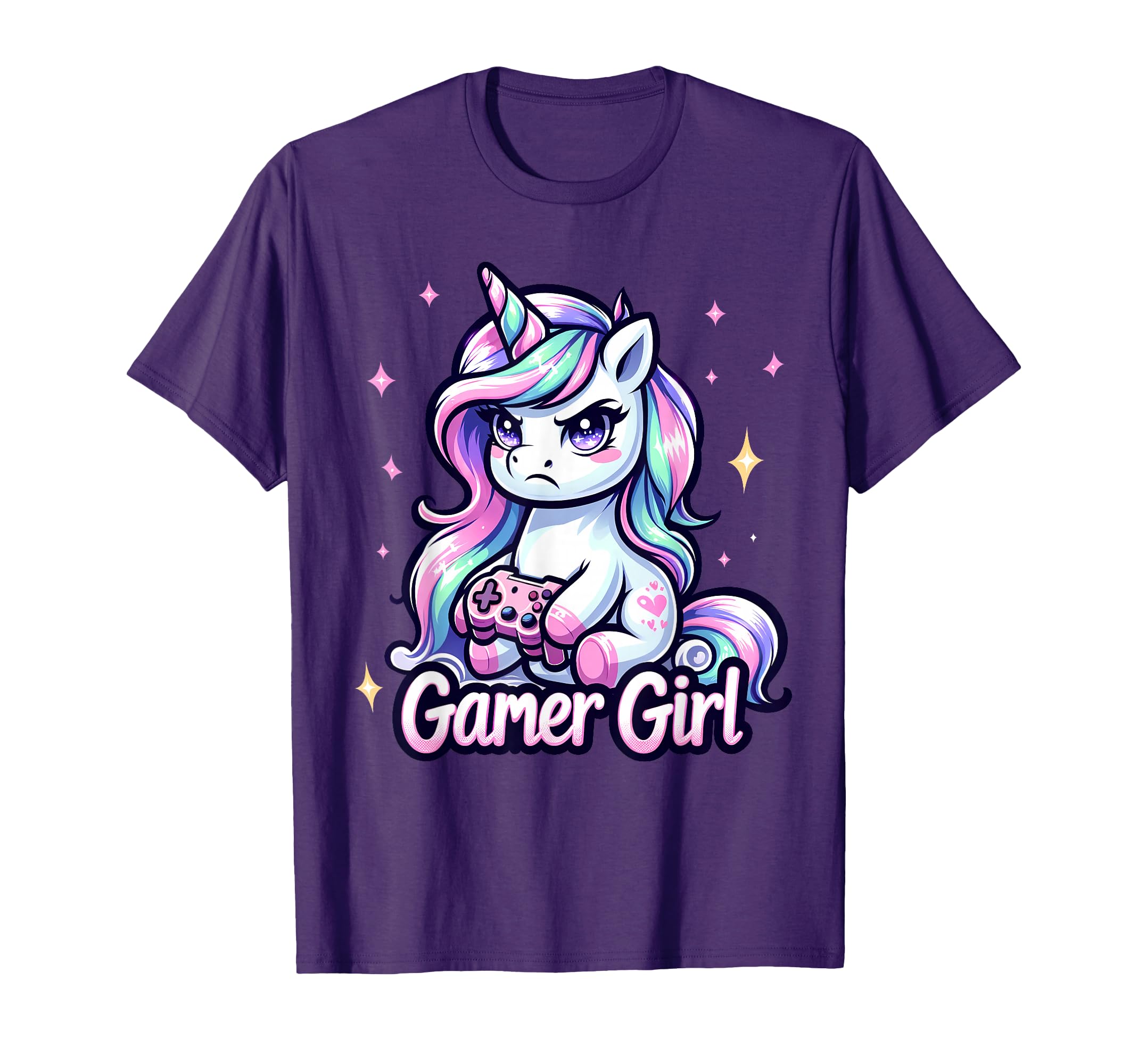 Gamer Girl Unicorn Shirt Cute Gamer Unicorn Girls Women T-Shirt