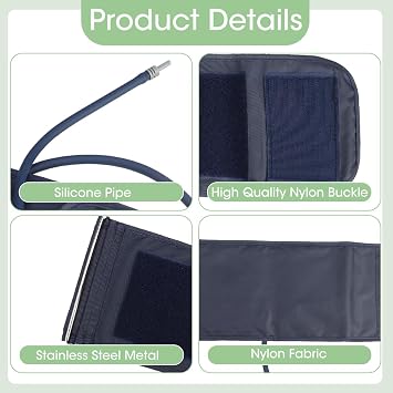 Blood Pressure Cuff Arm Circumference Cuff 22-32CM Portable Medium Cuff for Automatic Blood Pressure Monitor Adjustable Replacement Upper Arm Cuff for Elders Home Adult Kid Use (Dark Blue)
