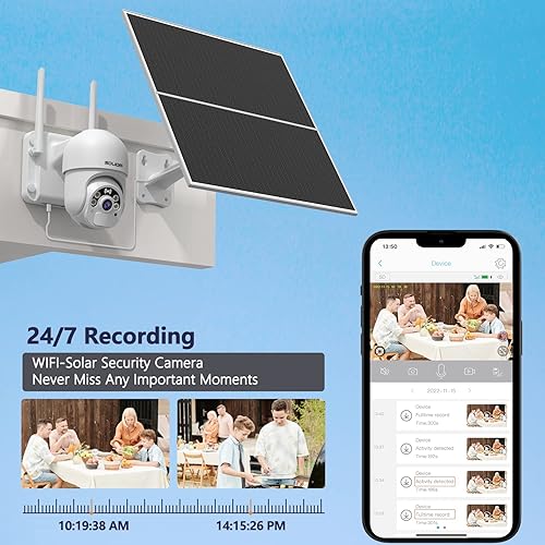 Miniatura 5 de SOLIOM S800C Solar Security Camera Outdoor,WiFi Wireless Battery Powered Rechargeable with Panel, Color Night Vision,Motion Detection+SL800 WiFi