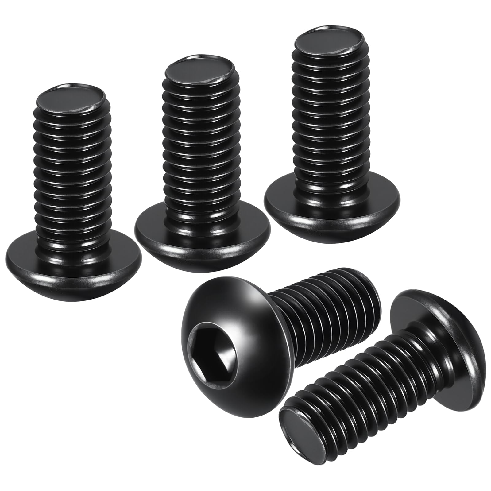 DTGN M10-1.5x16mm Button Head Socket Cap Screws - 15Pack - Good for Road Bicycle, Mountain Bike, Auto, Motorcycle - Carbon Steel Black Oxide - Hex Socket Drive Fasteners โ image 1