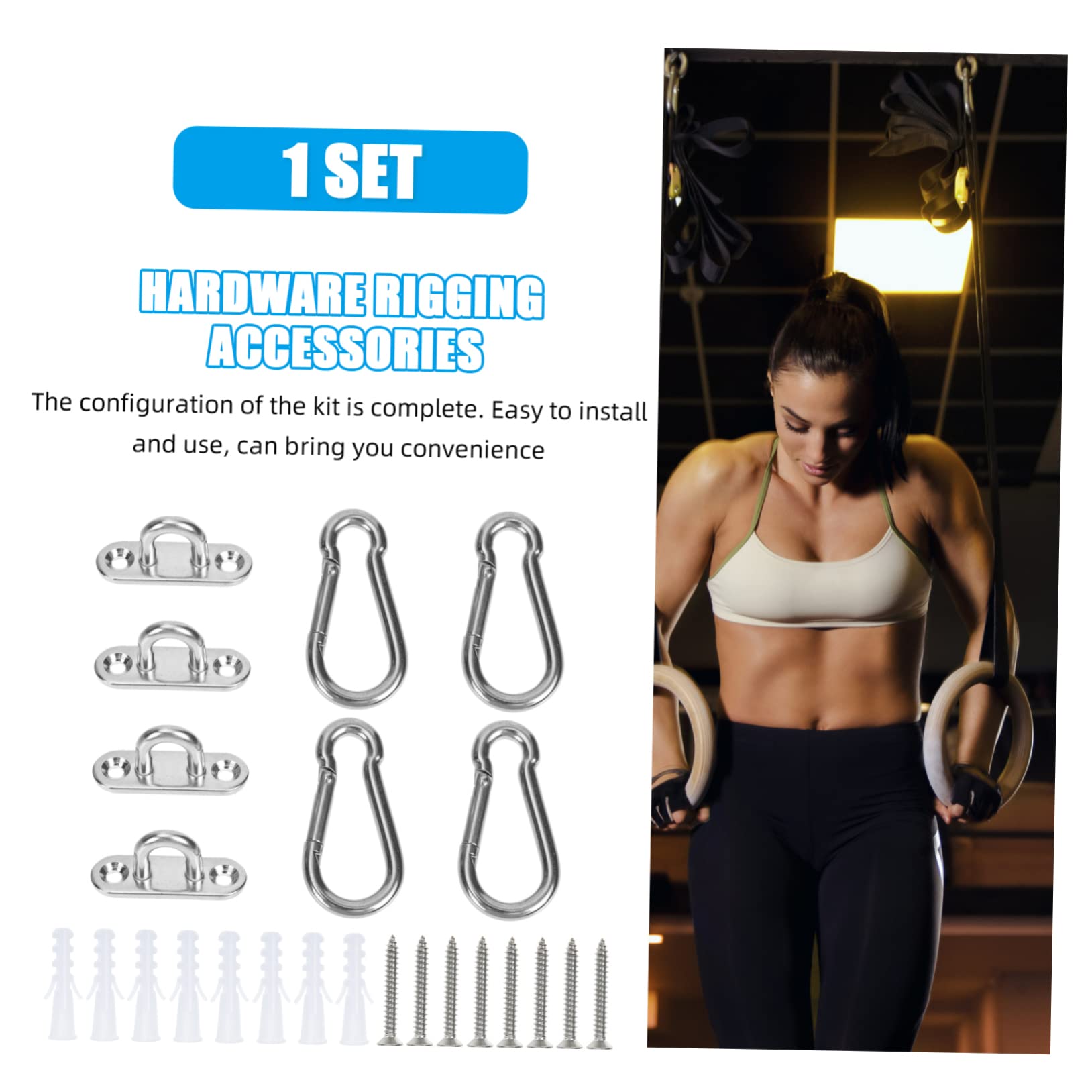 Happyyami 3juegos Hebillas Inoxidable para Colgar Hamacas y Toldos Accesorios De Montaje para Camping y Actividades