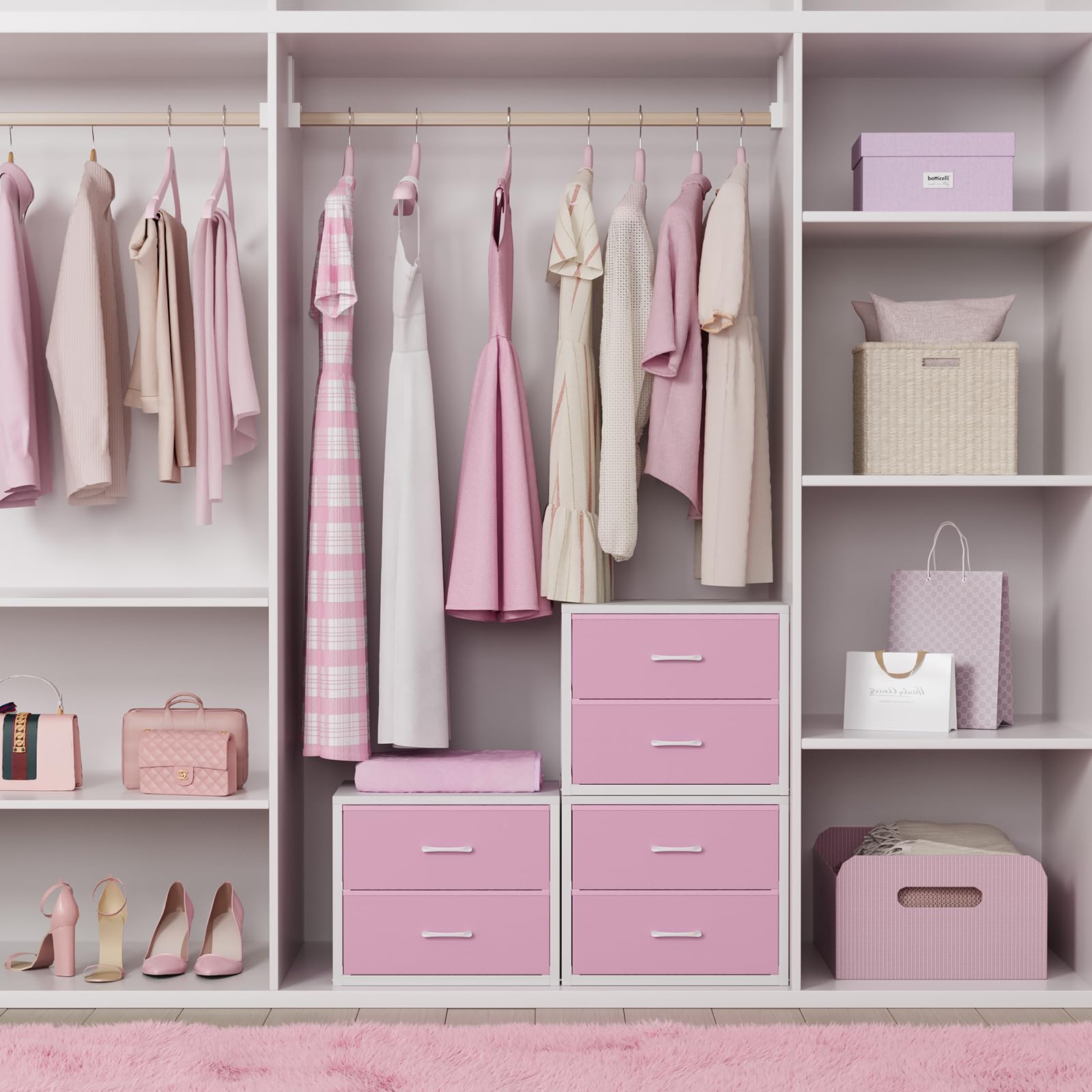 Amazon.com: BOLUO Stackable Closet Drawers for Clothes Organizers