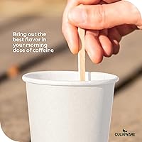Vista 2 de CulinWare Agitadores de café y bebidas de madera de abedul ecológicos, ideales para tu rincón de café. (1000, 5.5 pulgadas)