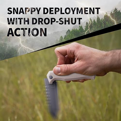 Miniatura 3 de Off-Grid Knives - Viper V2 con hoja Tanto de acero de 60.6 in, escalas Grippy G10, clip de transporte profundo izquierdo o derecho, rodamientos de