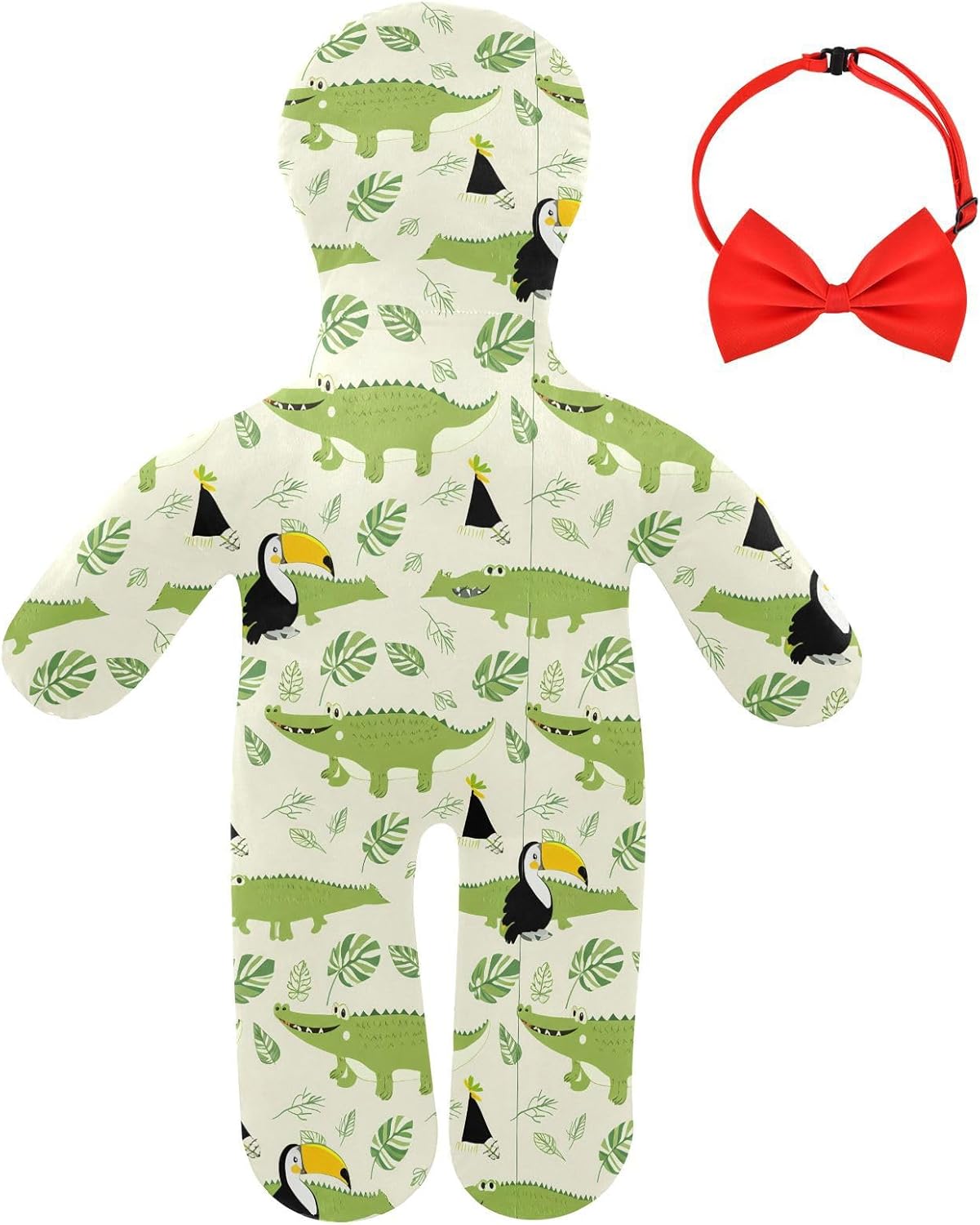 Cute Crocodiles and Toucans Human-Shaped Pillow Soft Body Pillows Washable Velvet Pillows for Anxiety Relief Sleeping Cuddling & Support