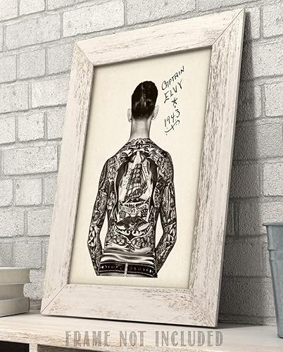 Miniatura 3 de Decoración de tatuajes Hombre tatuado Capitán Elvy Impresión artística sin marco de 11 x 14 pulgadas Decoración perfecta para tienda de