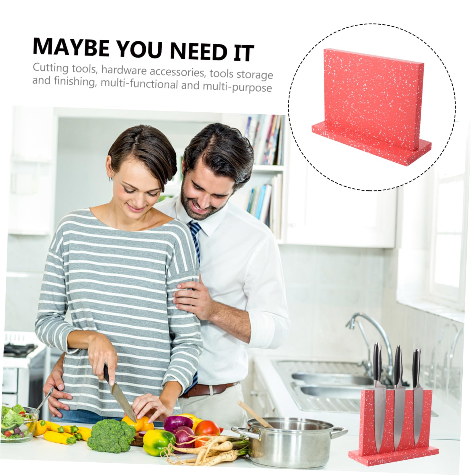 IMIKEYA Supporto Magnetico Verticale Per Da Cucina Portacoltelli Multifunzionale Mdf Con Design Pratico e Facile Pulizia Organizer Per Utensili Da Cucina e Accessori