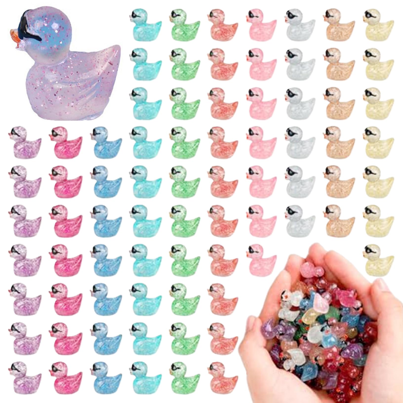 Dollhouse Craft Accessories 100 Glow In The Dark Mini Ducks - Resin ...