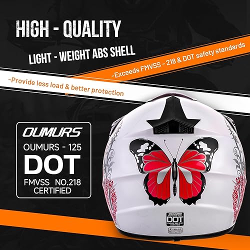 Miniatura 5 de DOT Casco para bicicleta de tierra para jóvenes para niños y niñas de 5 a 14 años, de cuatro ruedas, motocross, BMX, MX, UTV, moto de nieve, kart,