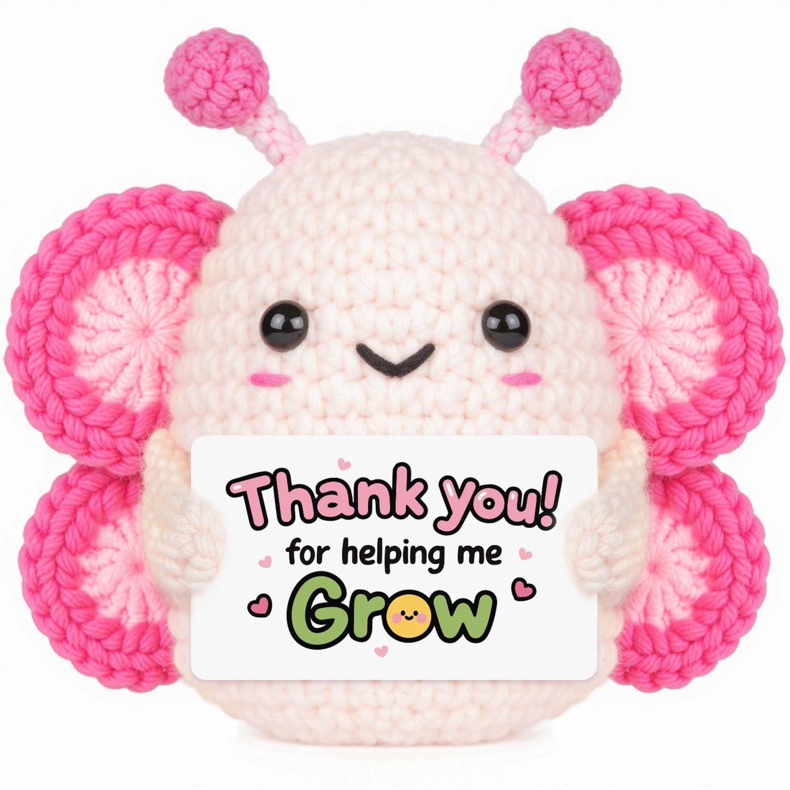 CheriGift Thank You Gifts for Women Teacher, Thank You Appreciation Gratitude Emotional Support Crochet Butterfly Gifts for Women Friend Colleagues Boss Mentors Teacher Office Desk Decor — image 1
